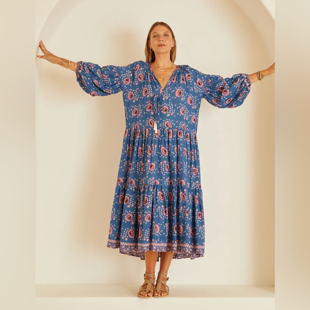 Natalie Martin Briana dress vintage flowers azure